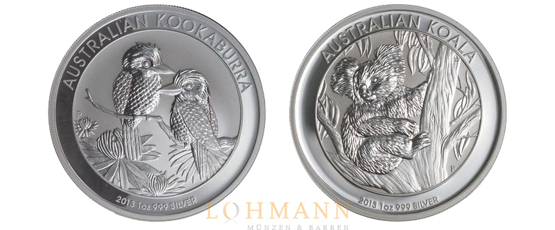 Silber Kookaburra und Koala 2013 Silber Kookaburra und Koala 2013