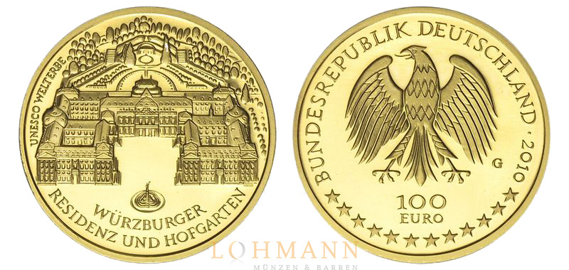 100 Euro Goldm&uuml;nze - W&uuml;rzburg